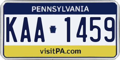 PA license plate KAA1459