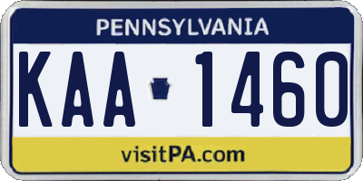 PA license plate KAA1460