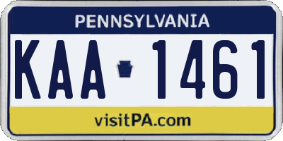 PA license plate KAA1461