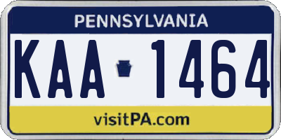 PA license plate KAA1464