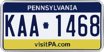 PA license plate KAA1468