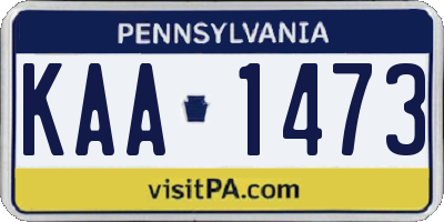 PA license plate KAA1473