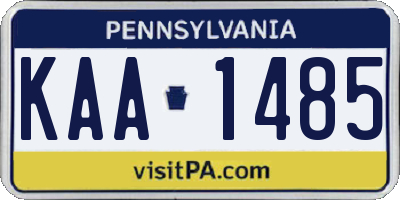 PA license plate KAA1485