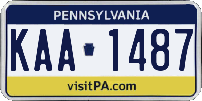 PA license plate KAA1487