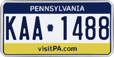 PA license plate KAA1488