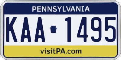 PA license plate KAA1495