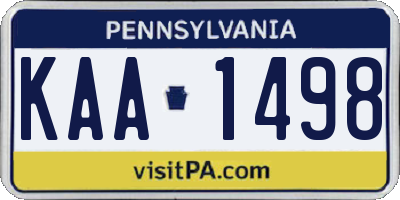 PA license plate KAA1498