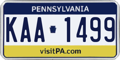PA license plate KAA1499