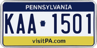 PA license plate KAA1501