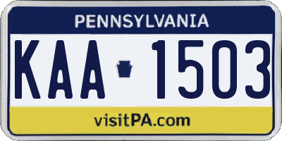 PA license plate KAA1503
