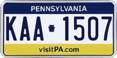PA license plate KAA1507