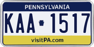 PA license plate KAA1517