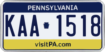 PA license plate KAA1518