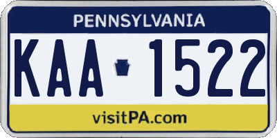 PA license plate KAA1522