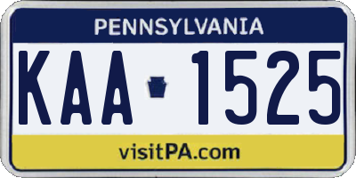 PA license plate KAA1525