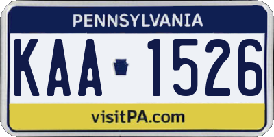 PA license plate KAA1526