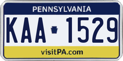 PA license plate KAA1529