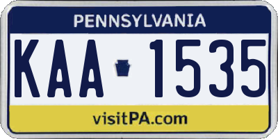 PA license plate KAA1535