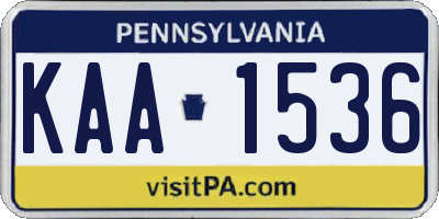 PA license plate KAA1536