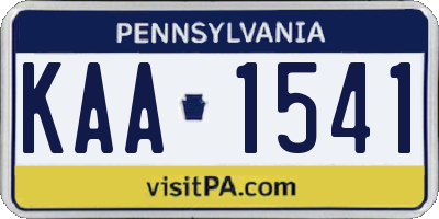 PA license plate KAA1541