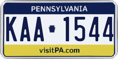 PA license plate KAA1544