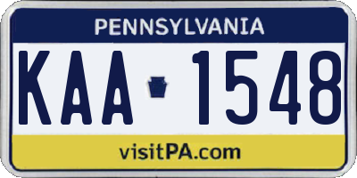 PA license plate KAA1548