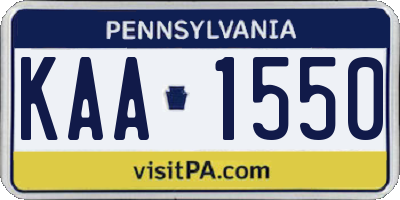 PA license plate KAA1550