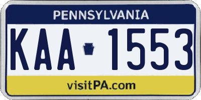 PA license plate KAA1553