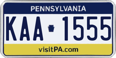 PA license plate KAA1555