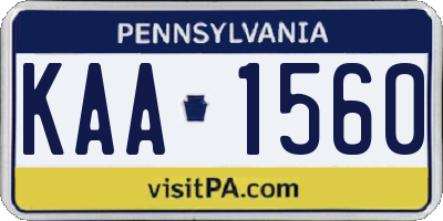 PA license plate KAA1560