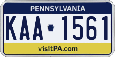 PA license plate KAA1561