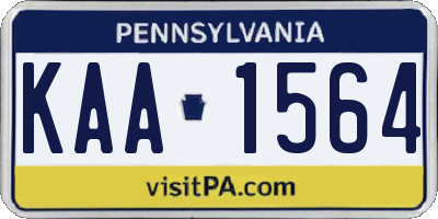 PA license plate KAA1564