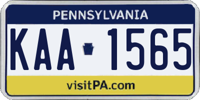 PA license plate KAA1565