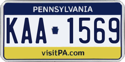 PA license plate KAA1569