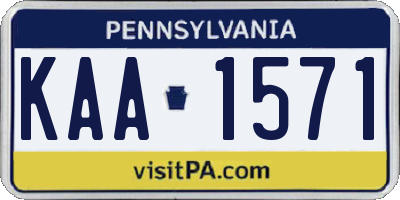 PA license plate KAA1571