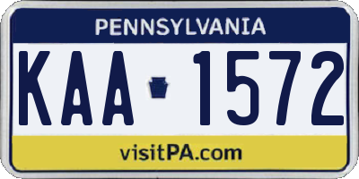 PA license plate KAA1572