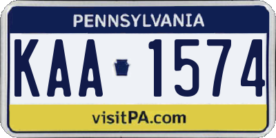 PA license plate KAA1574