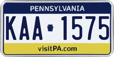 PA license plate KAA1575
