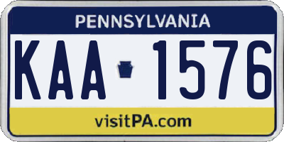 PA license plate KAA1576