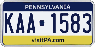 PA license plate KAA1583
