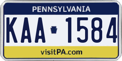 PA license plate KAA1584
