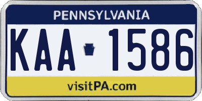 PA license plate KAA1586