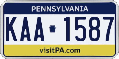 PA license plate KAA1587