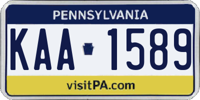 PA license plate KAA1589