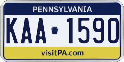 PA license plate KAA1590