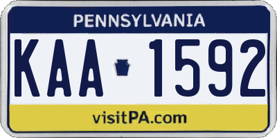 PA license plate KAA1592