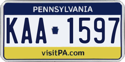 PA license plate KAA1597