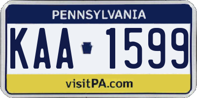 PA license plate KAA1599