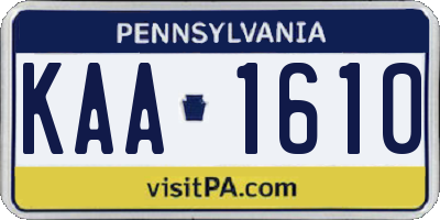 PA license plate KAA1610