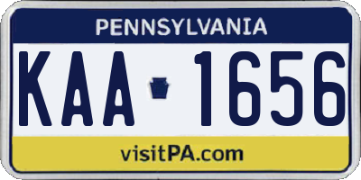 PA license plate KAA1656